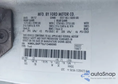 2018 Ford Transit Connect Xlt z USA, uszkodzony, nr VIN NM0LS6F70J1348095